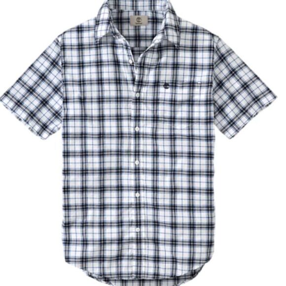 Timberland Short Sleeve Button Down Plaid Shirt - Picture 1 of 6